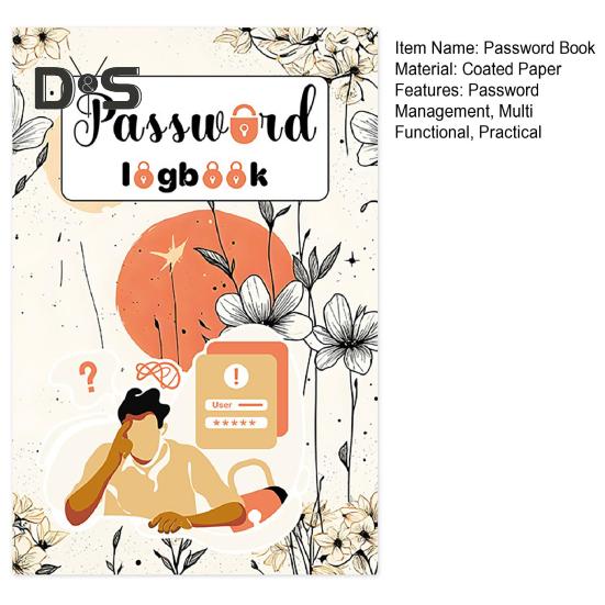 Książka na hasła Mała w twardej oprawie Notatnik do przechowywania haseł Dziennik do haseł logowania do adresów stron internetowych Organizer na hasła Notatnik do domu i biura