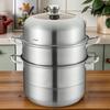 Stainless Steel Steamer Cooker with Steamer Basket Soup Steam Pot with Handle Stockpot Cookware for Kitchen Supplies