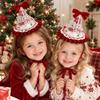 Red Velvet Christmas Hair Clip Shiny Sequin Xmas Headpiece Christmas Hat Hairpin  Kids