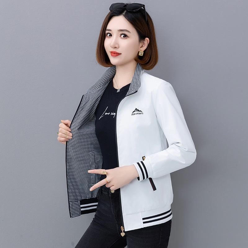 Women's Spring & Autumn 2025 Stylish Stand Collar Double-Sided Cardigan Coat for Middle-Aged Mothers