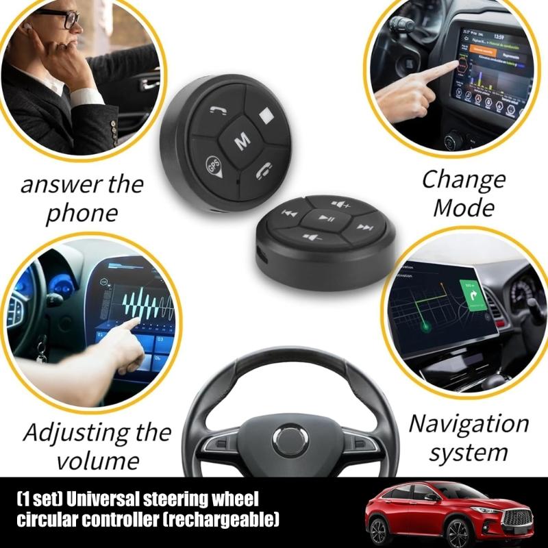 Wireless Steering Wheel Remote Controller 6 Programmable Buttons Easy Installation Remote Control For Car DVD Players