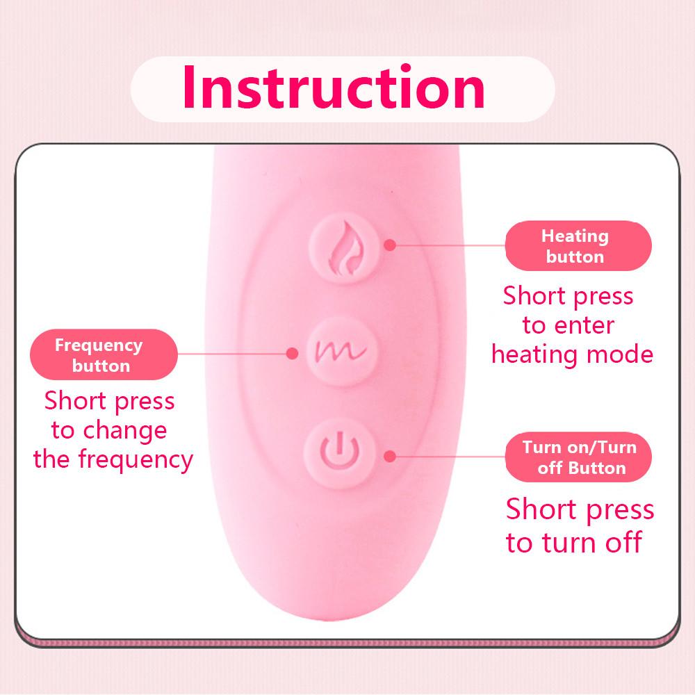 Double Tongue Vibrating Dildo for Women, Heating Telescopic Rotating Vibrators, Anal Clitoris Vaginal Stimulator Sex Toys