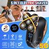 4D 5 Head Electric Men Bald Shaver Waterproof Razor Cordless Beard Hair Trimmer Clipper [with LCD Battery Display]