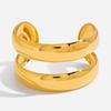 Minimalist 18K gold, light luxury high-end double-layer hollow opening bracelet, bracelet jewelry.