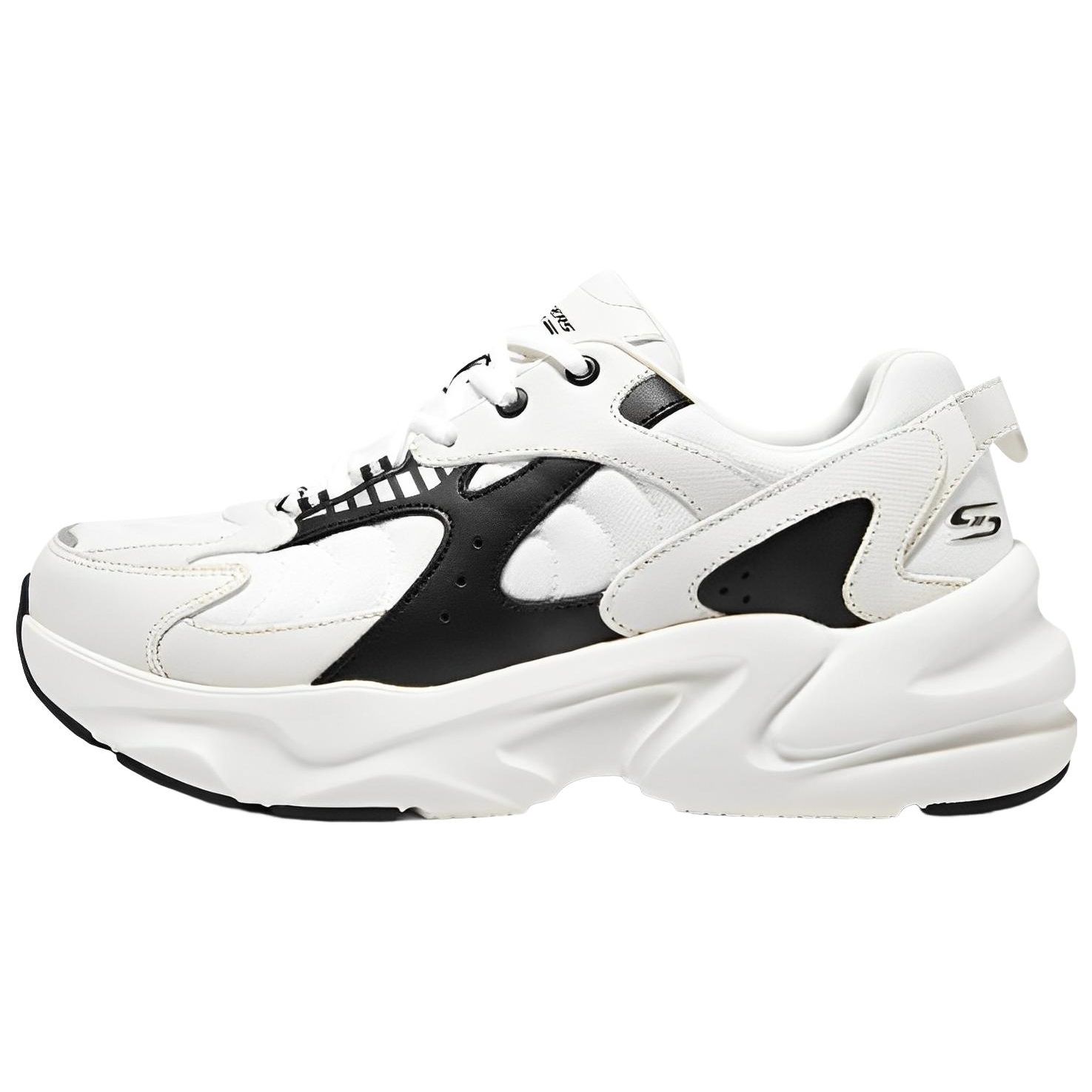 Skechers Women's Black/White Bobs Bamina 2 Sea Salt Wave Trendy Fresh Shock Absorbing Durable Low Top Casual Shoes Men Sneaker 118320-Wbmt Cm