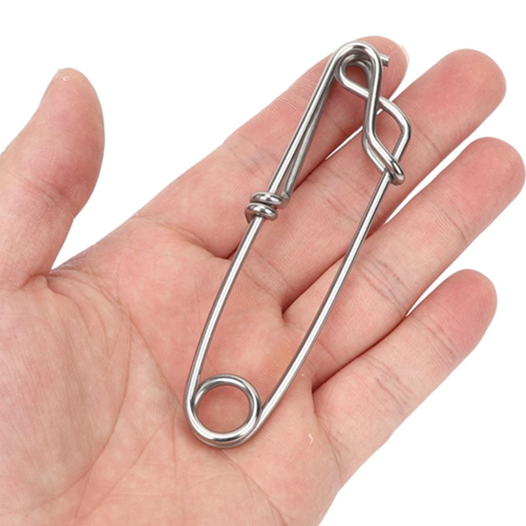 10 PEZZI Moschettone a Scatto Longline in Acciaio Inossidabile 2.6x100mm Clip Robusta per Tonno per Pesca in Acqua Salata/Dolce Tackle per Linea Galleggiante
