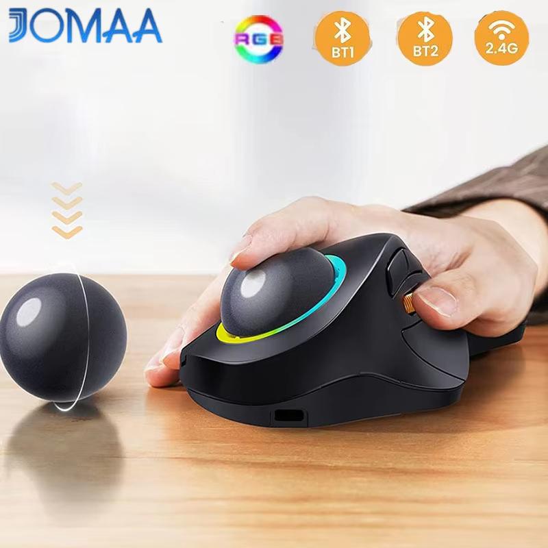 ProtoArc EM03 Index Finger Control Trackball Mouse, Rechargeable, 5 DPI Levels, Triple Connection