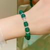 Elegant Green Chalcedony Agate Beaded Bracelet - 6mm & 10mm Beads, New Chinese National Style