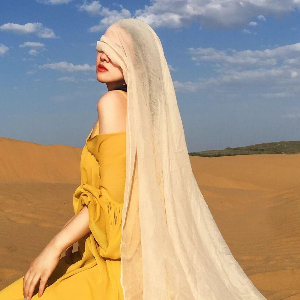 Bohemian Mesh Neck Scarves Korean Style Sunscreen Hijab Wraps Fashion Silk Scarf Shawls Head Scarf