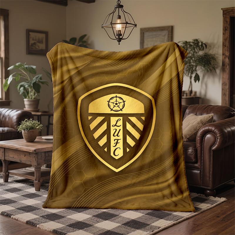Coperta in Pile a Tema Leeds United Morbida e Accogliente in Peluche per Camera da Letto Divano Viaggio