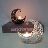 Wrought Iron Crescent and Middle Eastern Hollow Aromatherapy Candlestick - Tabletop Decorative Aromatherapy Burner, Suitable for Dinner Parties