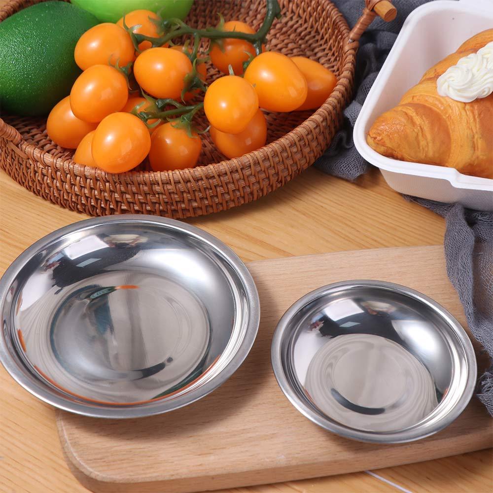 Silberne Lebensmittel-Snack-Gewürzschalen Runde Vorspeisen-Gewürztabletts Langlebige Dessertschale Essig