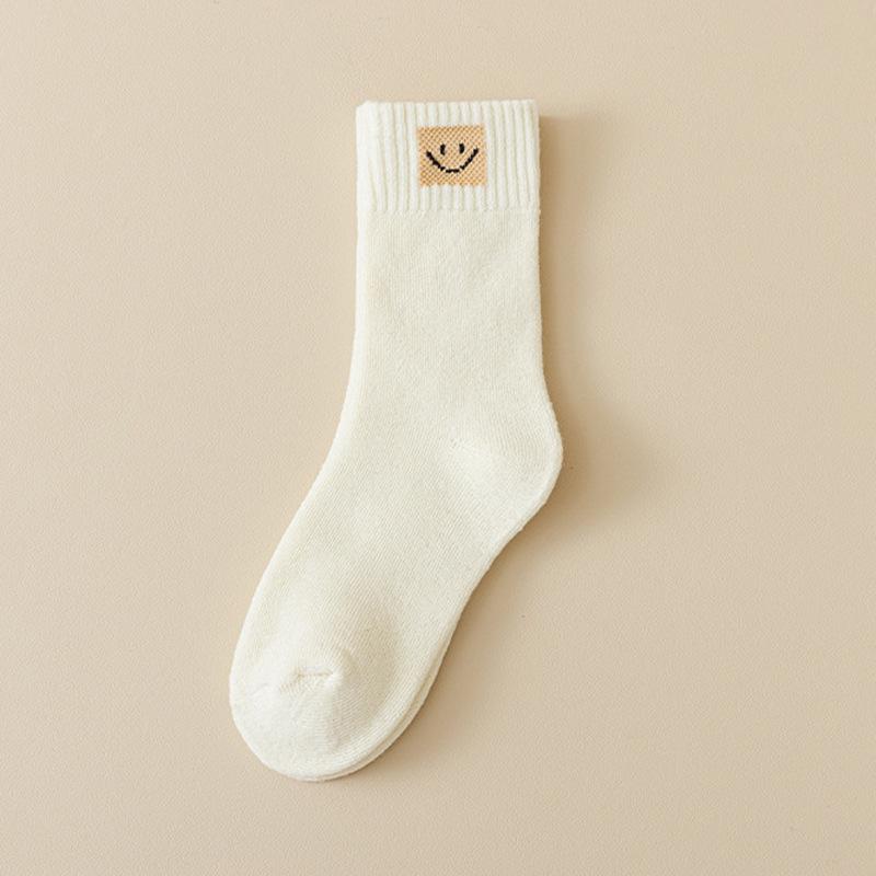 Women's Thickened Terry Socks - Anti-pilling, Non-slip, Mid-calf, Warm Autumn/Winter Floor Socks