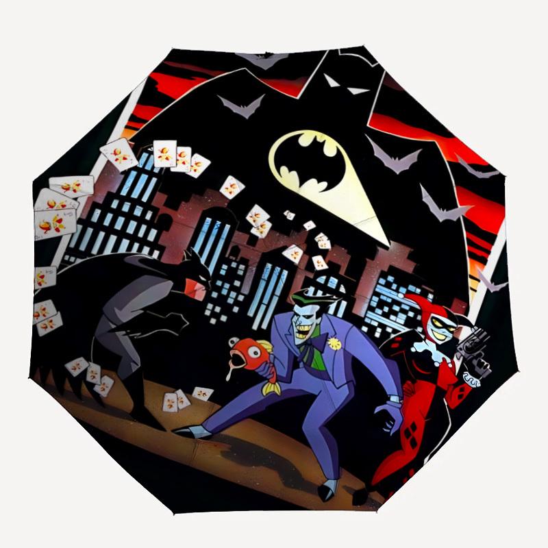 1pc Batman Joker 8-Ribs Sturdy Frame, Automatic Open/Close, Durable & Colorful Ideal for Beach, Travel, And All Seasons, 10075