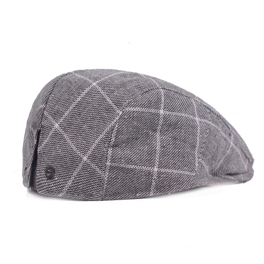 Literary Youth Beret Men's Gingham Duck Tongue Cap College Wind Forward Cap Female Cap Hat Hat