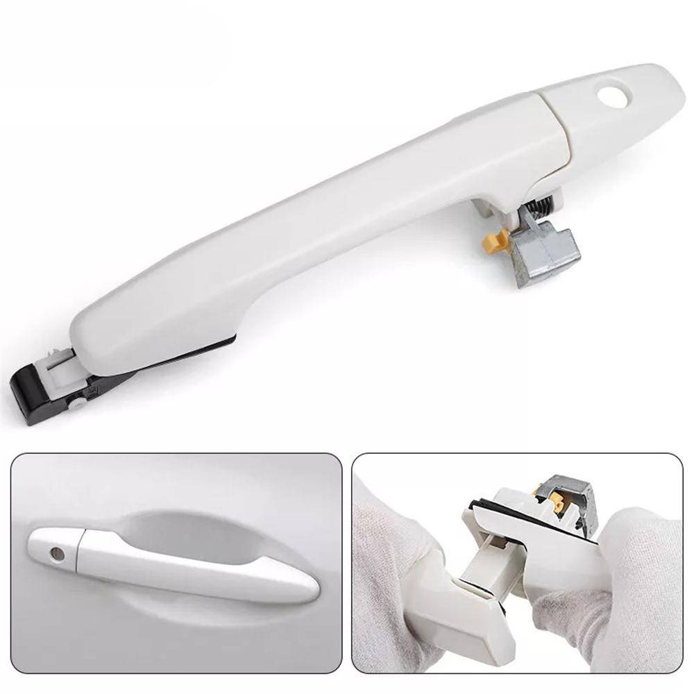 Front Right Side Exterior Door Handle White For 06-11 Honda Civic with Key Hole