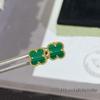 High-Version 18K Rose Gold Earrings: Four-Leaf Clover with White Mother-of-Pearl & Red Agate - Fashionable, Luxurious, INS Style.
