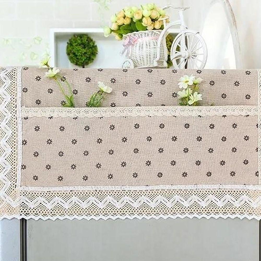 1Pcs New 55x120cm Refrigerator Dust Cover Cotton Linen with Storage Bag Fridge Protection Cover Dustproof Washing Machine Towel
