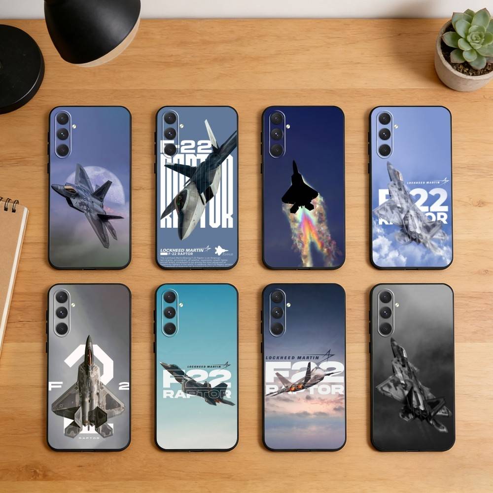 Fighter Plane F-22 Raptor Phone Case For Samsung S26,S25,S24,S23,S22,S21,Plus,Fe,Lite,Others Black Cover