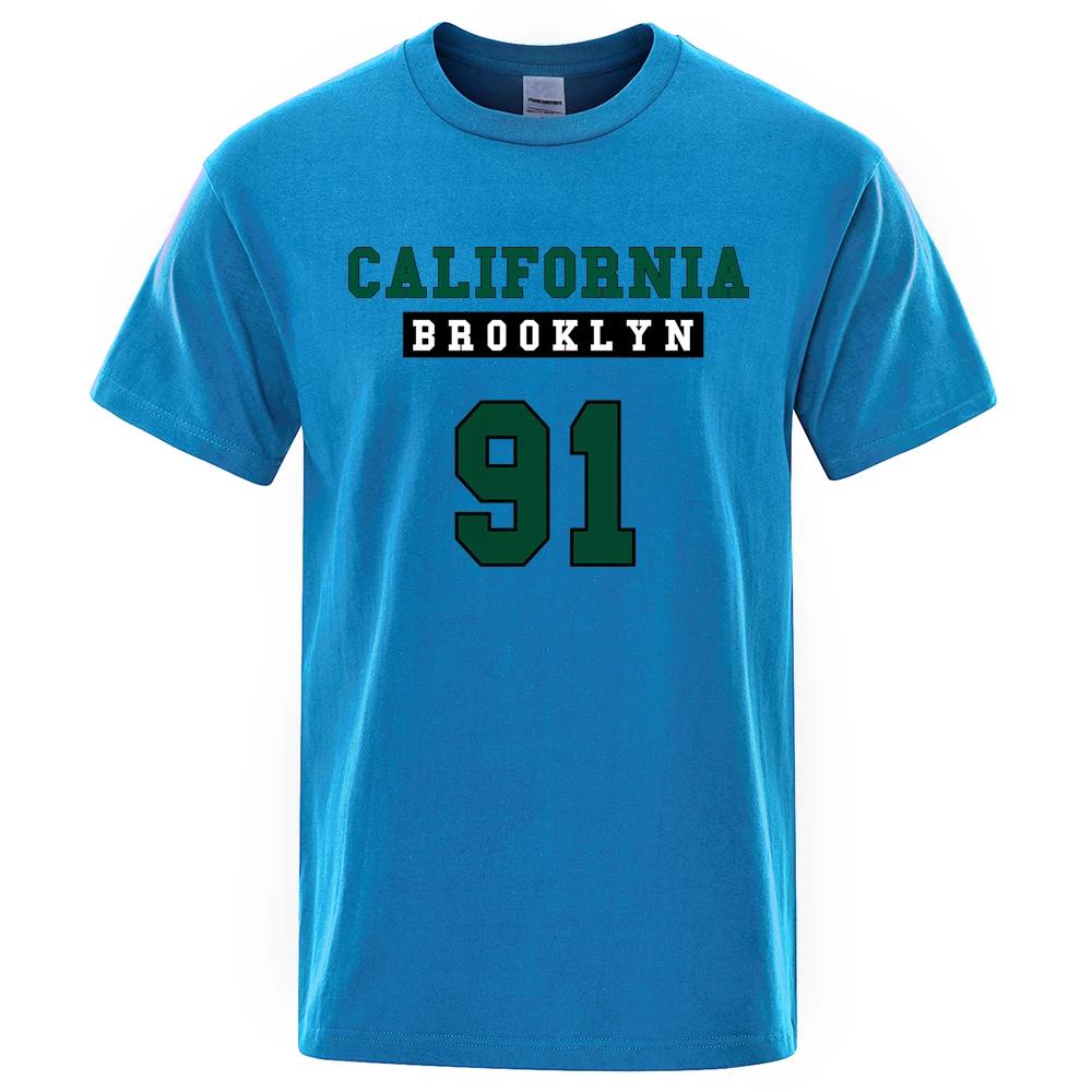 

Футболка с забавным принтом California Brooklyn 91 Street Letter, унисекс, модная хлопковая футболка, повседневная летняя дышащая футболка унисекс 4XL