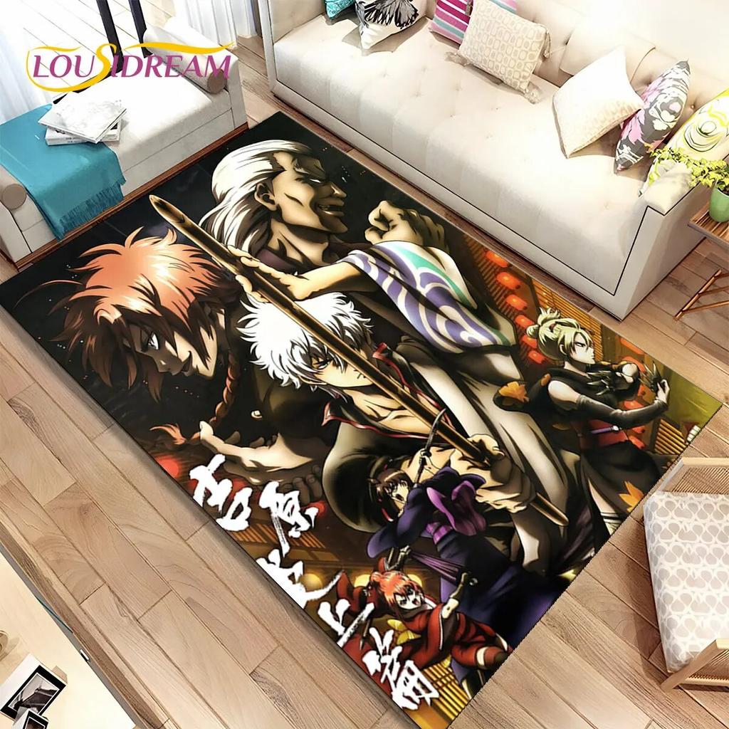 3D Gintoki Kagura Gintama Anime Area Rug,Carpet Rug for Living Room Bedroom Sofa Doormat Decoration, Kid Play Non-slip Floor Mat