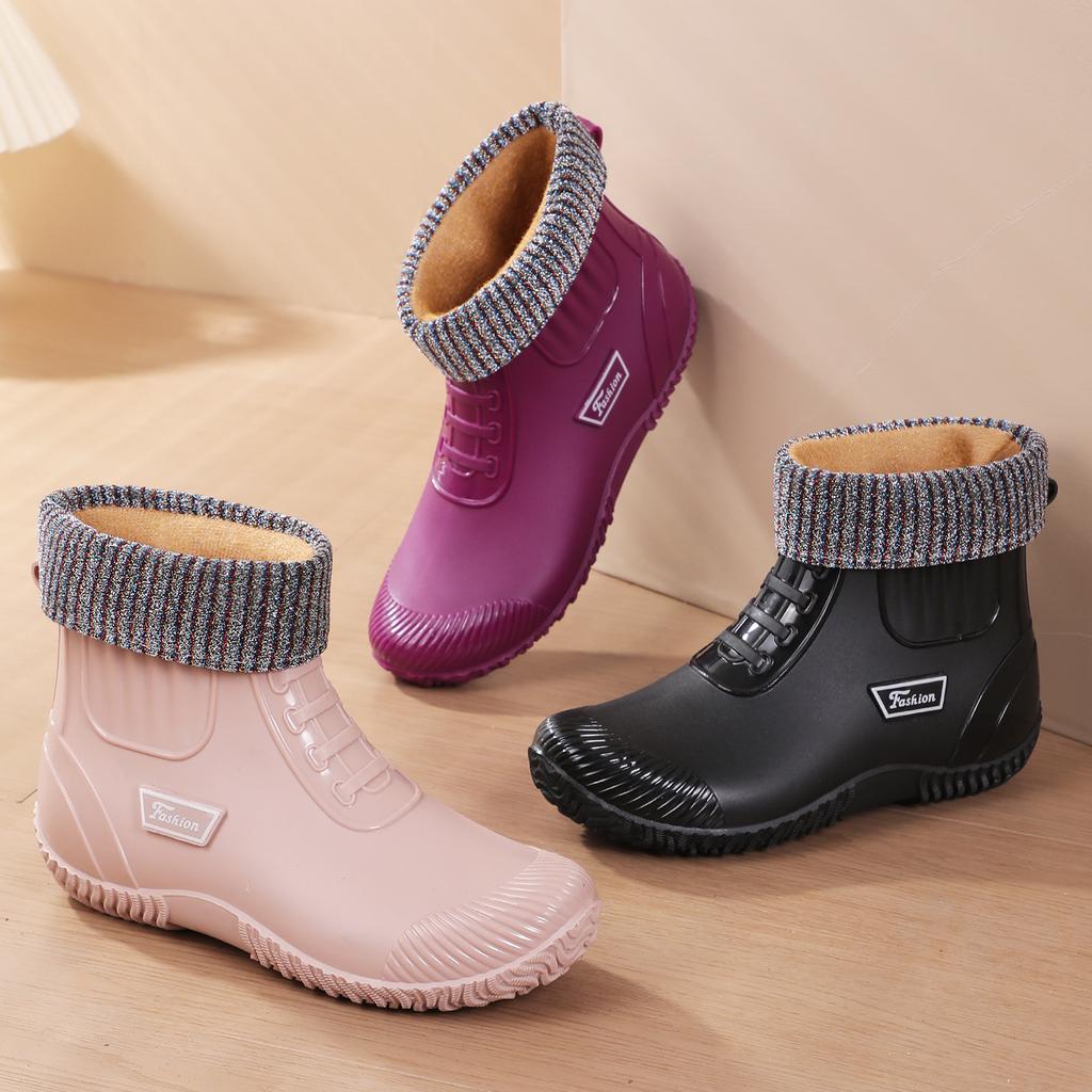 Spring and summer medium and low tube anti-shoe women's rain shoes women's rain boots soft outdoor wear autumn and winter non-slip short tube 