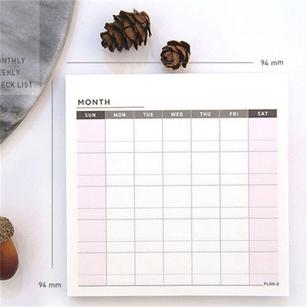 Stationery Notebook School Supplies Check List Weekly Plan Memo Pad Daily Weekly Month Planner