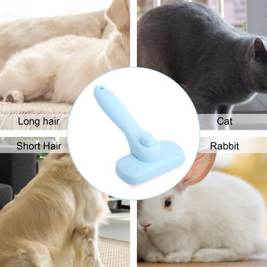 Dog Grooming Brush Self Cleaning Pet Shedding Grooming Hair Slicker Massage Brush for Cats Dogs Rabbits