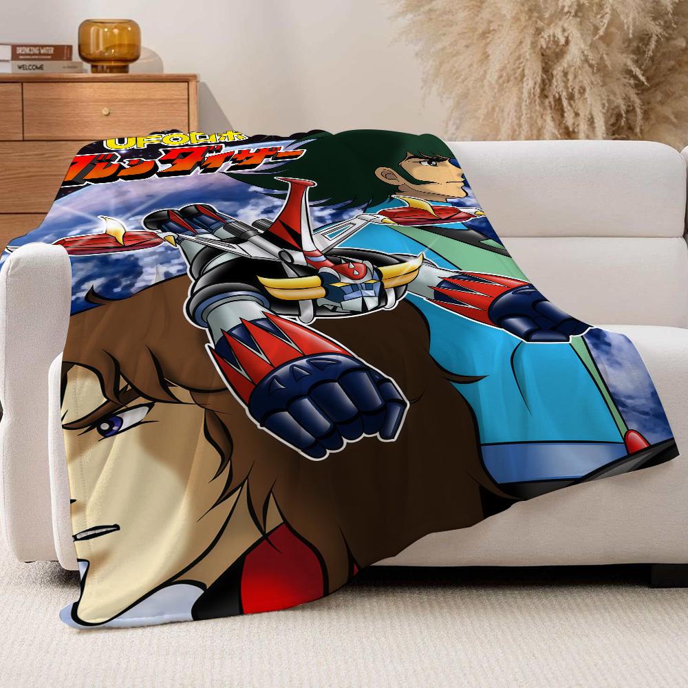 Adventure anime G Grendizer Blanket For Sofa Office Bed Plane Travel Sleep Read Relax Camping Soft And Warm