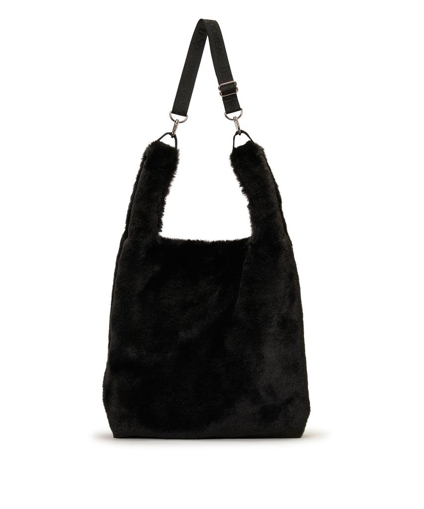 FUR SHOULDER Fluffy Fur TOTE/3030/Black