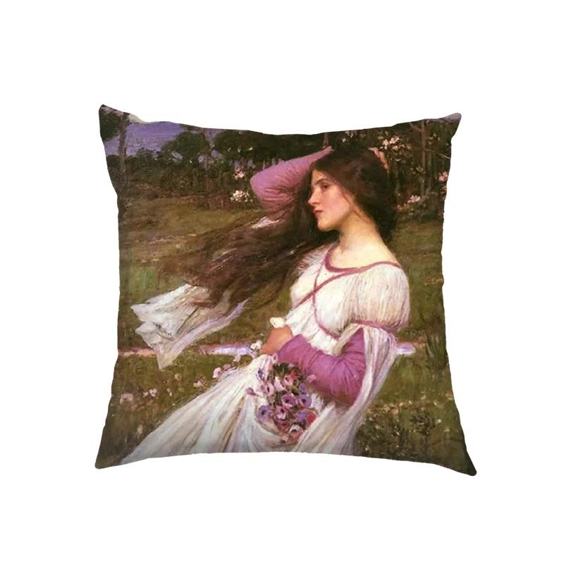 Artist John William Waterhouse Cushion Cover Religious Goddess Angel Pillowcase for Sofa Home Decor Throw Pillow Case Covers