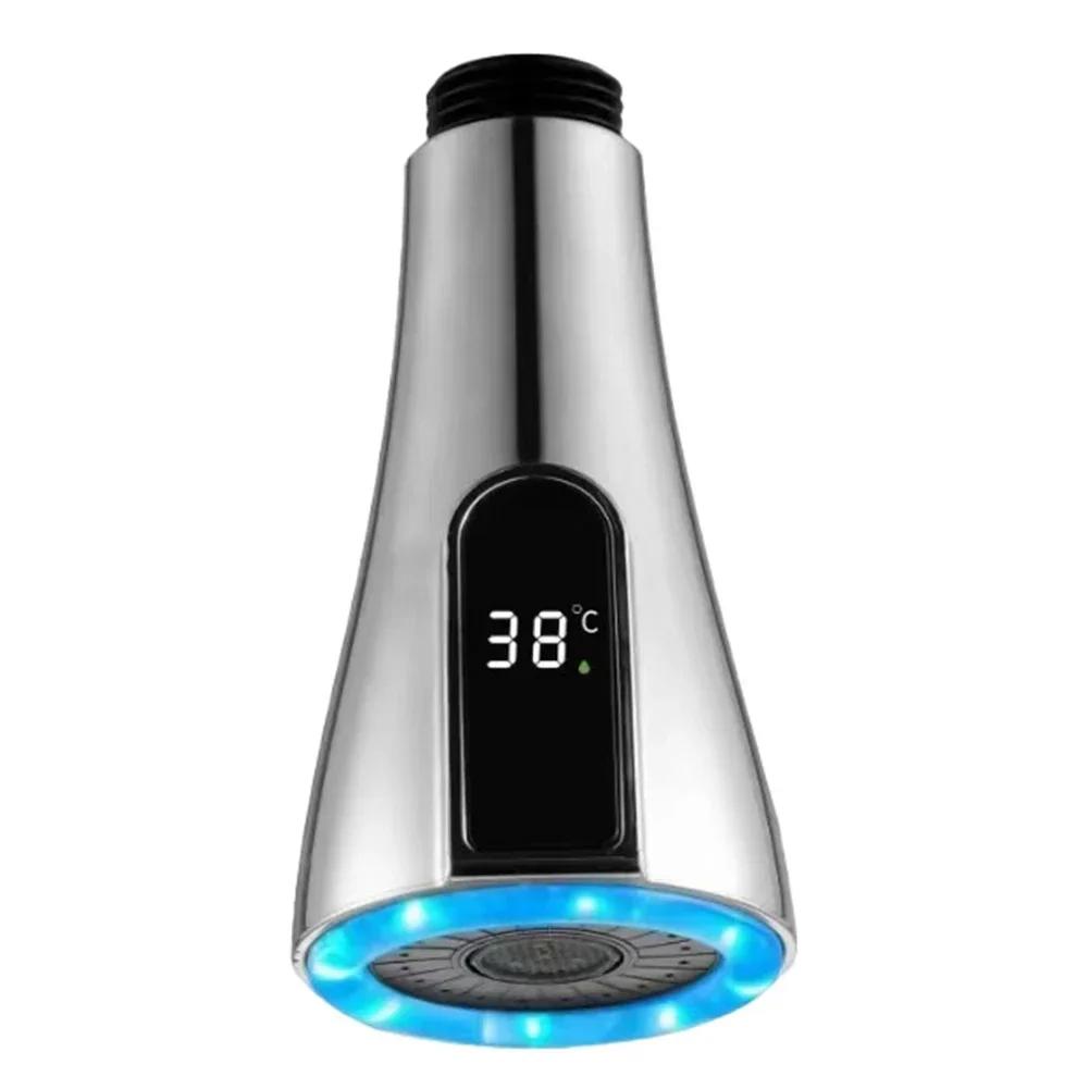 

LED Display Nozzle Pull Out Sink Water Tap Adapter G1/2 Nozzle Bubble Spray And Jet Spray Fits Most Sprays Hoses Replacement China Mainland