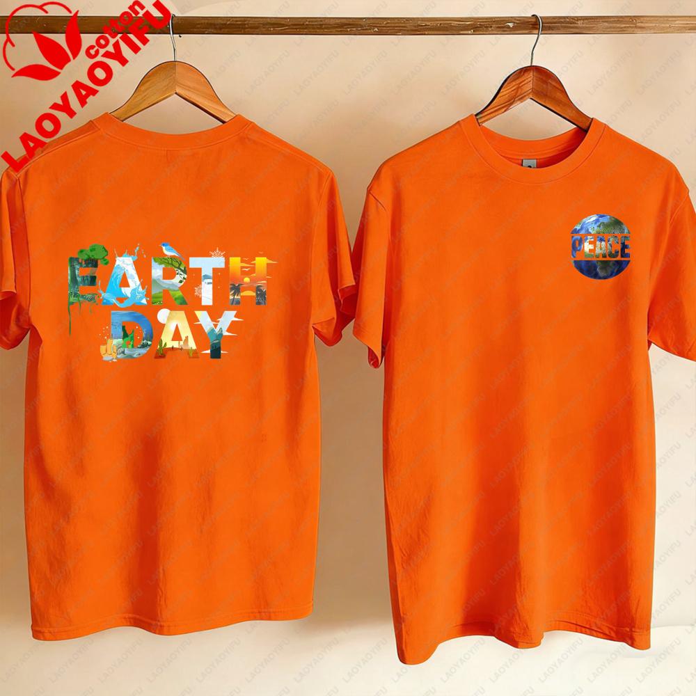 Earth Day EnvironUnisextal Protection Save Tree Animals Cotton TShirt Harajuku Oversized T Shirt Aesthetic Shirts for Women Tops