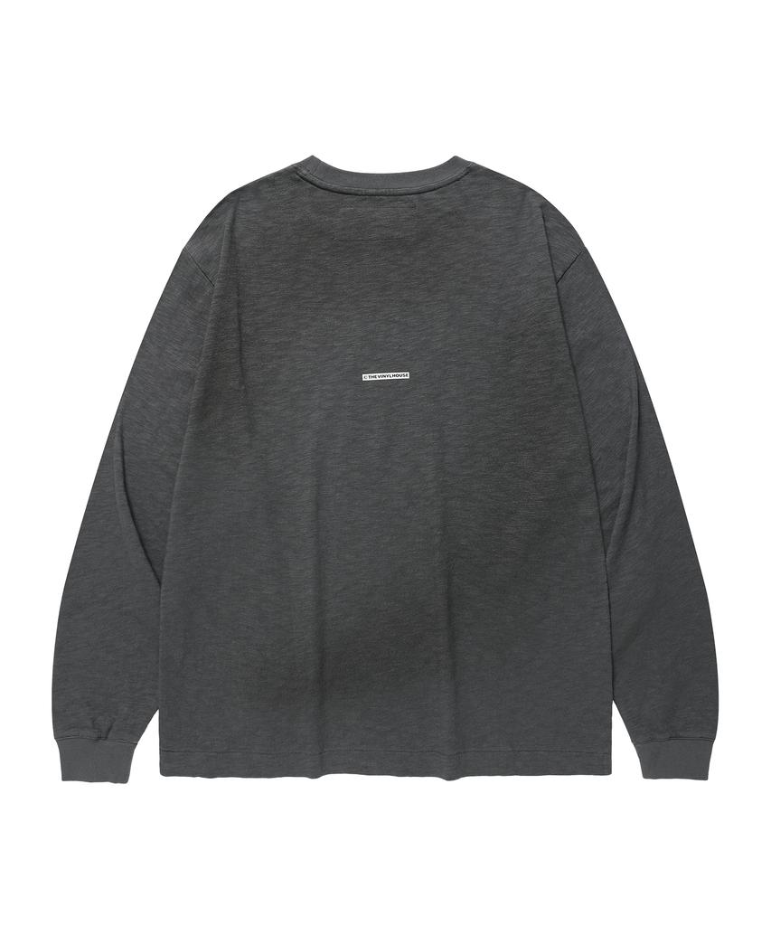 THEVINYLHOUSE Fingerprint Slub Ls Tee Charcoal