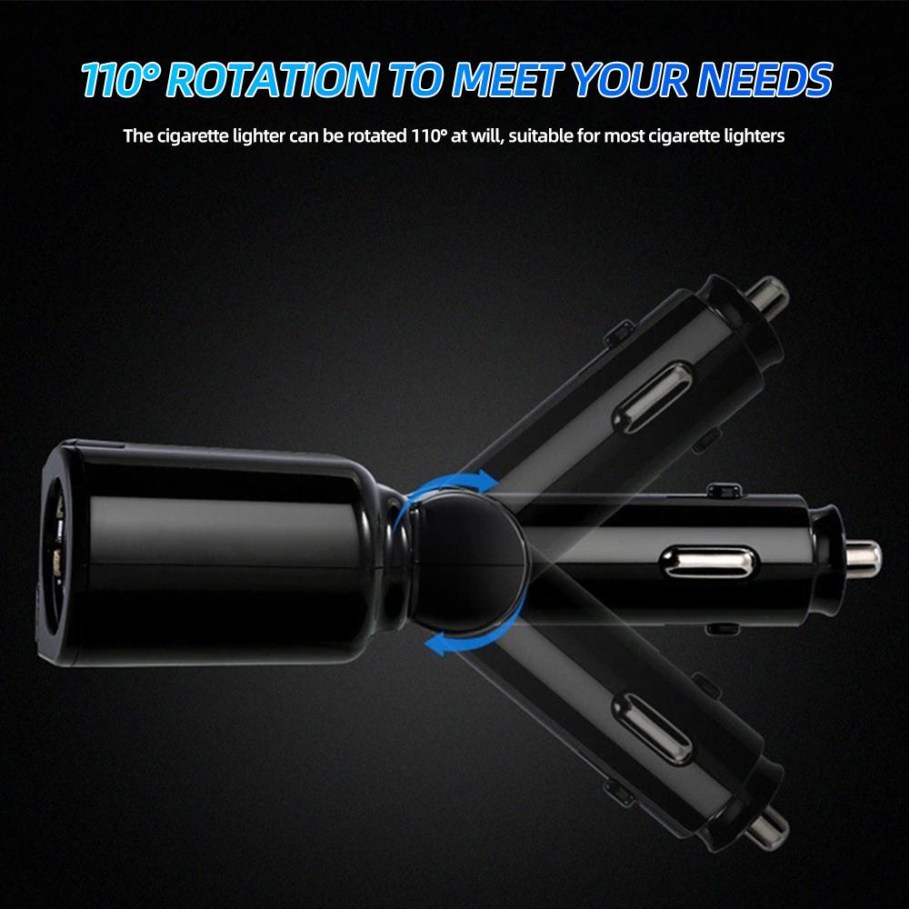 Ładowarka samochodowa USB, adapter zapalniczki samochodowej 1-2 z dwoma portami USB 3.1A, wyświetlacz napięcia LED, zabezpieczenie bezpieczeństwa, 12 V/24 V