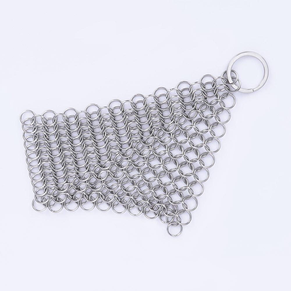Scrubber Durable Chainmail Square Cleaning Cast Iron Cleaner Stainless Steel Kitchen Tool Pan Brush