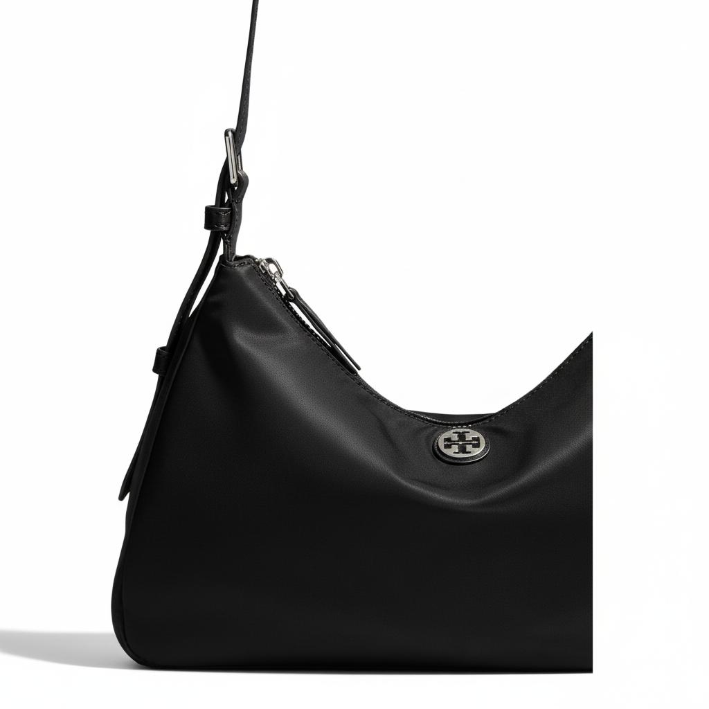 Tory Burch Adjustable Detachable Shoulder Strap Fabric Shoulder Bag Small Women Shoulder Bag Black 177335-001