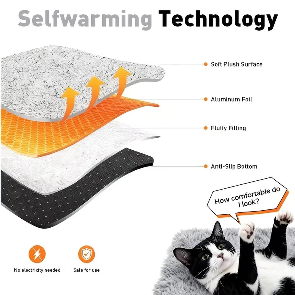 Self-Heating Pet Mat Dog Bed Warmer Pad Soft Thermal Insulated Cushion for Kennel Crate Use Size 40x50 Cm with OPP Packaging