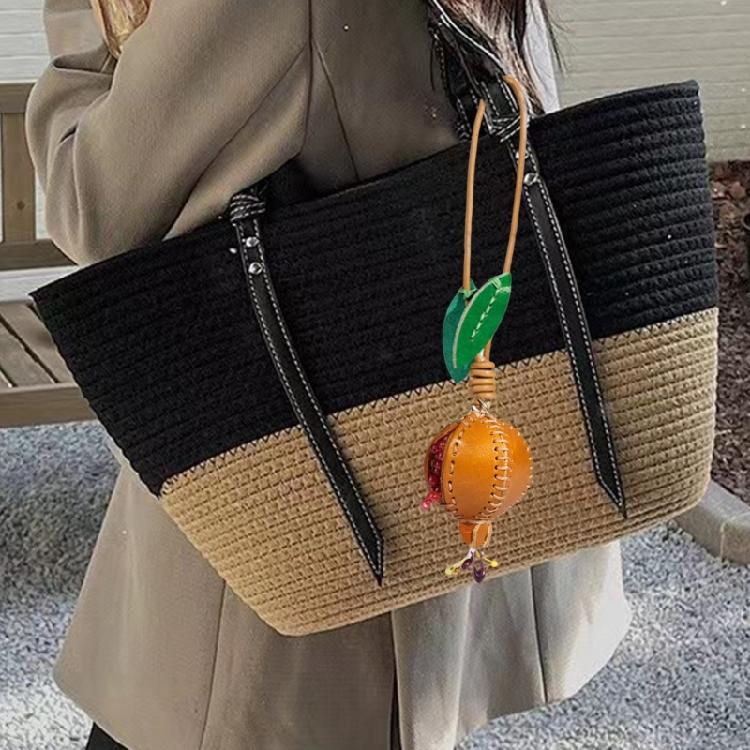 Versatile Pomegranate Leather Charm Keychain High Quality Leather Pomegranate Charm for Versatile Use in Cars and Bags