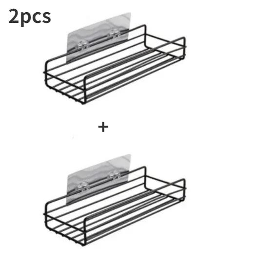 Baderom Oppbevaringsstativ Kjøkken Organisering Hylle Svart Hyller Hjørneramme Jern Dusj Punch Frimontert Caddy Stativ