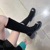 Mode Overknee-Stiefel 2024 Herbst Neu Dünn Dünn Dicke Sohle Damenmode Schlicht Dicker Absatz Elastische Stiefel