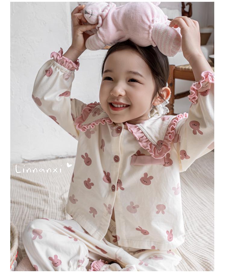 Mori Style Girl's Pajamas: Early Autumn 2025 Lace Peter Pan Collar Set