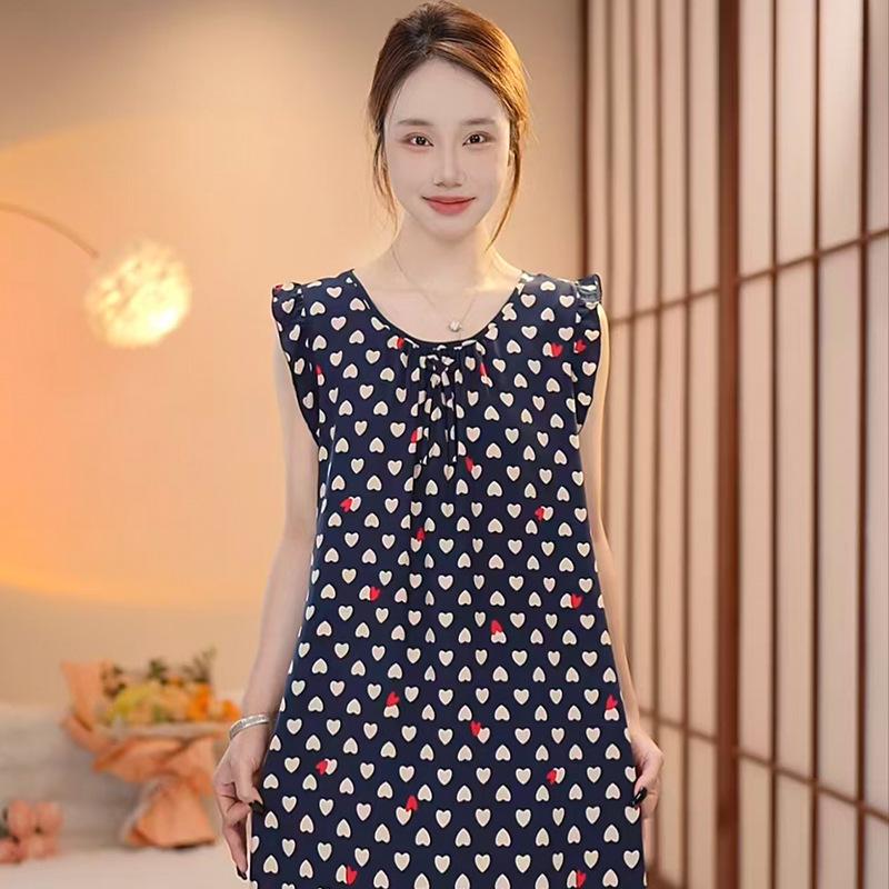 Women's Cotton Silk Camisole Pajama Dress - Summer, Loose Fit, Cute Japanese Style, Sexy and Thin, Perfect for Students