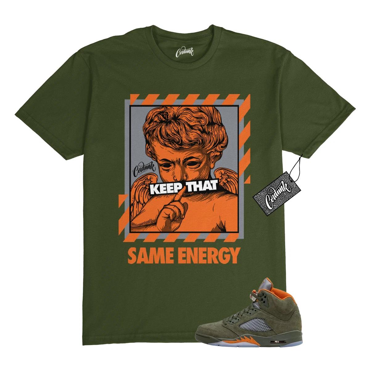 5 Olive Army Solar Orange Black Grey T Shirt Match ENERGY 100