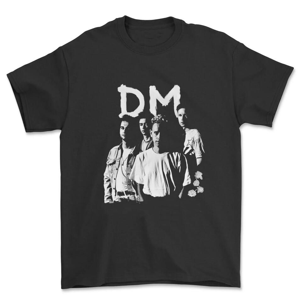 Винтажная футболка Depeche Mode для фанатов, хлопковая, черная, унисекс, полный размер S