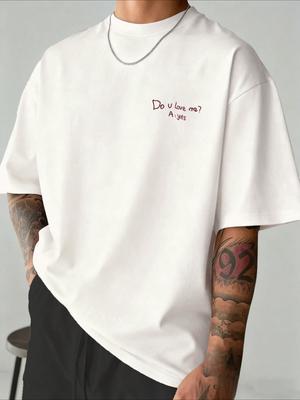M'aimes-tu ? À: oui meme Streetwear Hommes Femmes T Shirt Été T-shirt Décontracté Surdimensionné Nouveauté Vinta