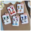 Retro Cartoon Heart & Plaid Bunny Bear No-Pierce Earring for Kids