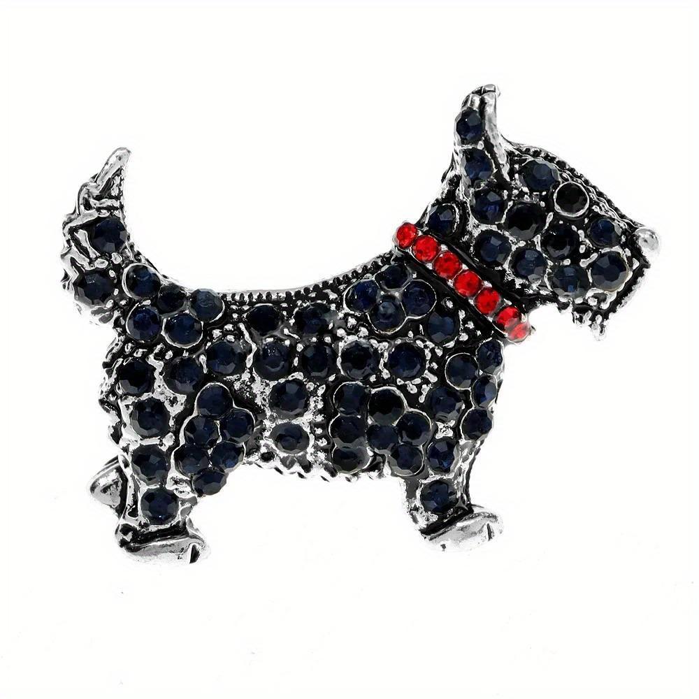 

Women Men Cute Cartoon Dog Full Crystal Creative Brooches Pins Luxury Rhinestone Exquisite Animal Badges Accessories чёрный