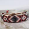 Bohemian Style Gradient Color Rice Bead Braided Bracelet, Retro Fashion Geometric Bead Jewelry