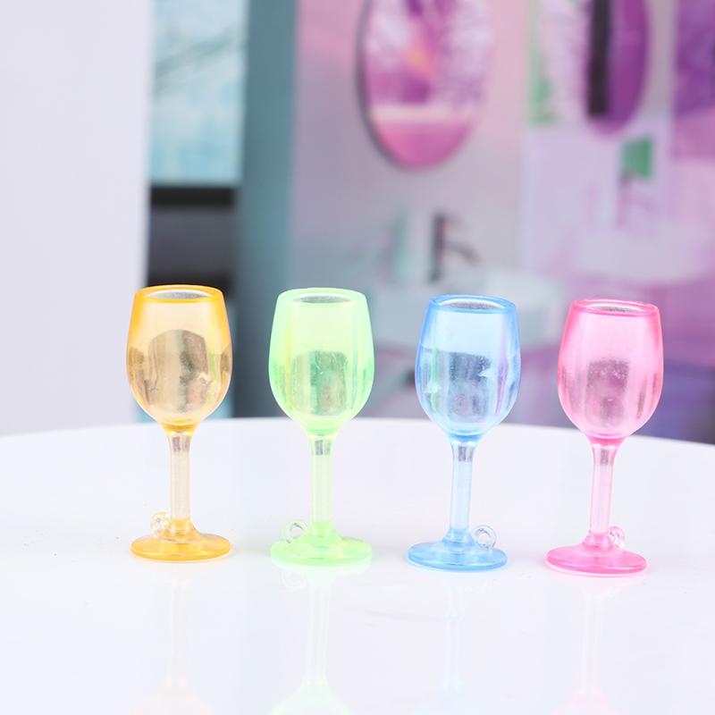 5Pcs 1:12 Doll Houses Colorful Wine Glass Cup Goblet Bar Drinking Miniature